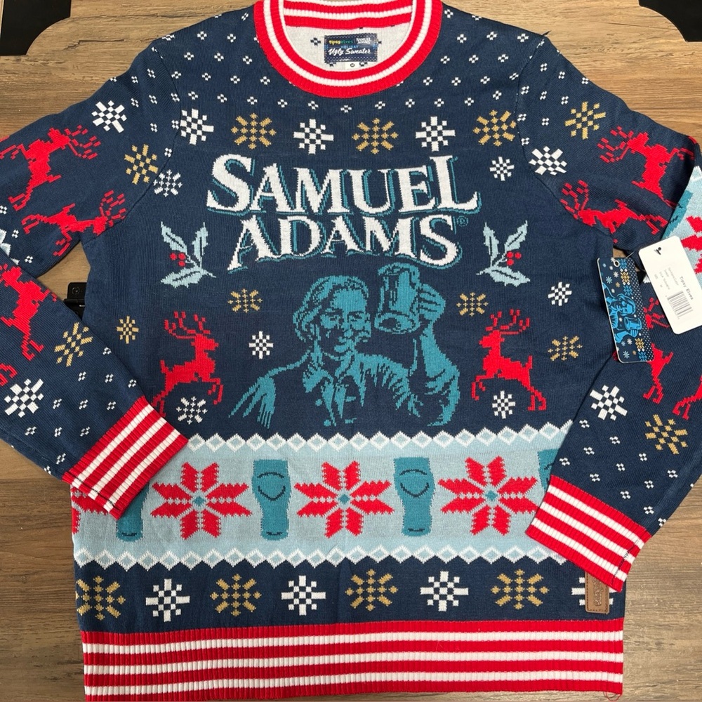 Tipsy Elves Samuel Adams Beer Collaboration Ugly Christmas Sweater Size Men’s M